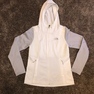 Women’s North Face White Fleece Full-zip Hoodie Jacket Size Medium NWOT